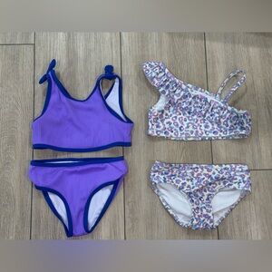 Cat & Jack 4T Lilac Swim Set with Royal Blue Trim